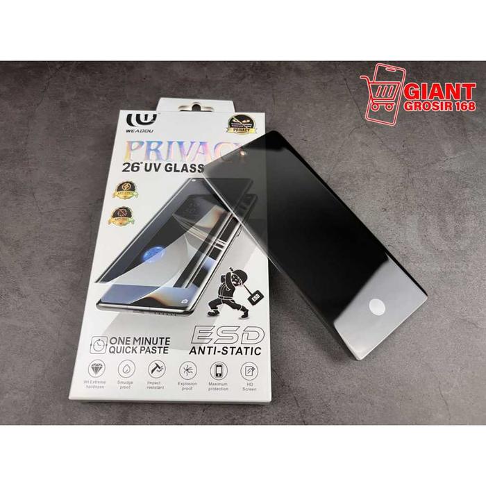 UV Clear - Tempered Glass Antigores Anti Static ESD UV Lamp Spy Privacy Full Cover Realme 10 Pro Plu