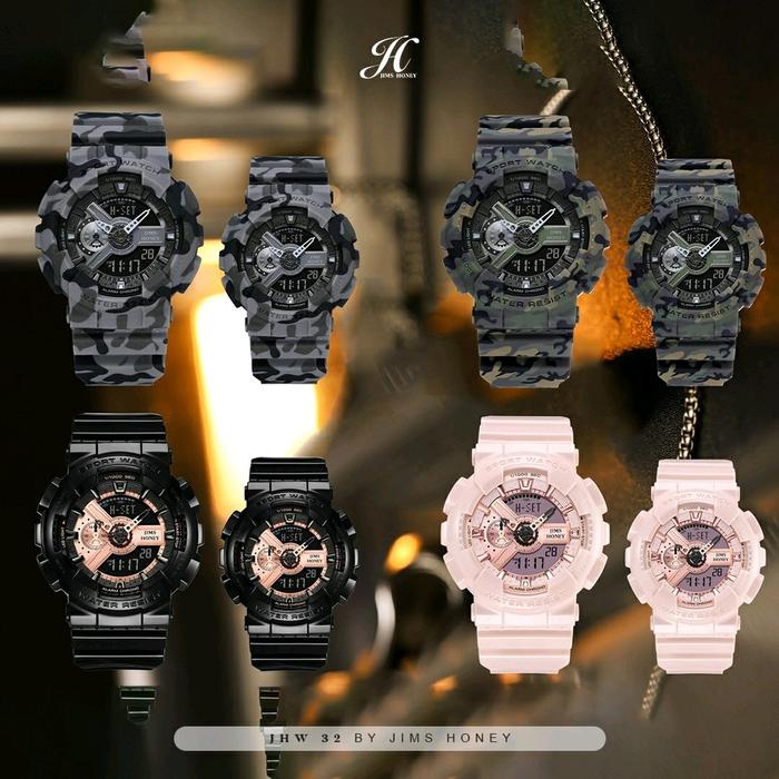JimsHoney Jam Tangan Couple Cowo Cewe JHW 32 Free Exclusive Box Watches
