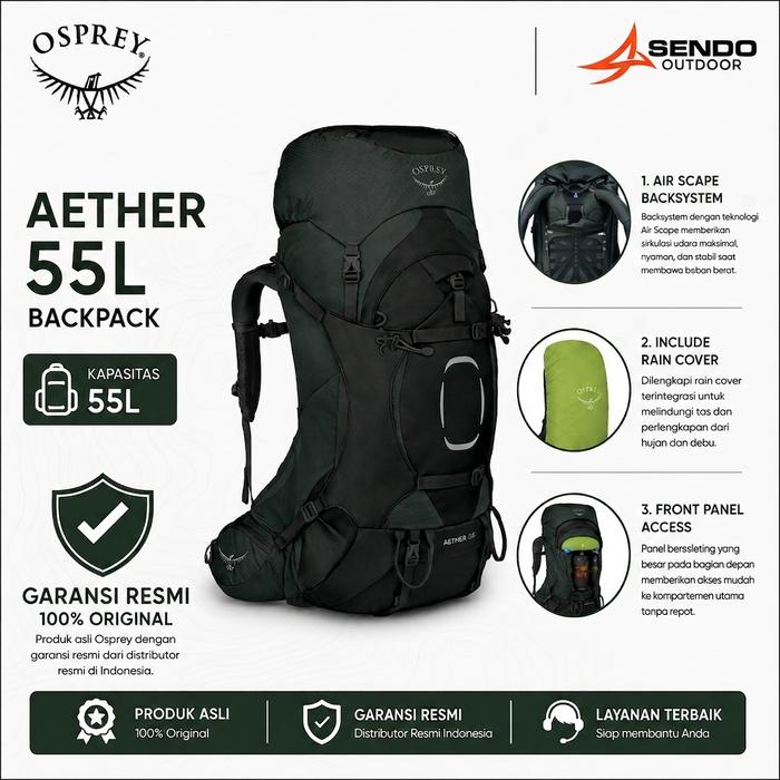 OSPREY AETHER 55L S21 Garansi Resmi