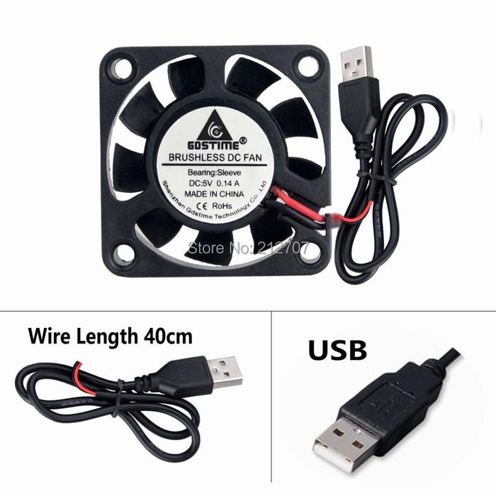 Gdstime 4010S 40mm x 40mm x 10mm 40mm Computer USB CPU Case 5V DC Cooling Fan