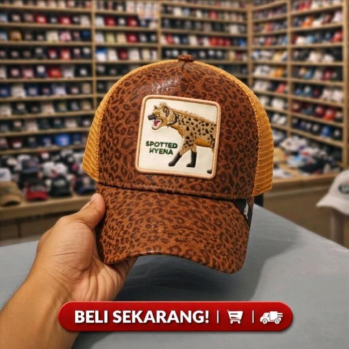 Goorin Bros Topi Trucker Spotted Hyena Jaring Motif Leopard untuk Gaya Anda