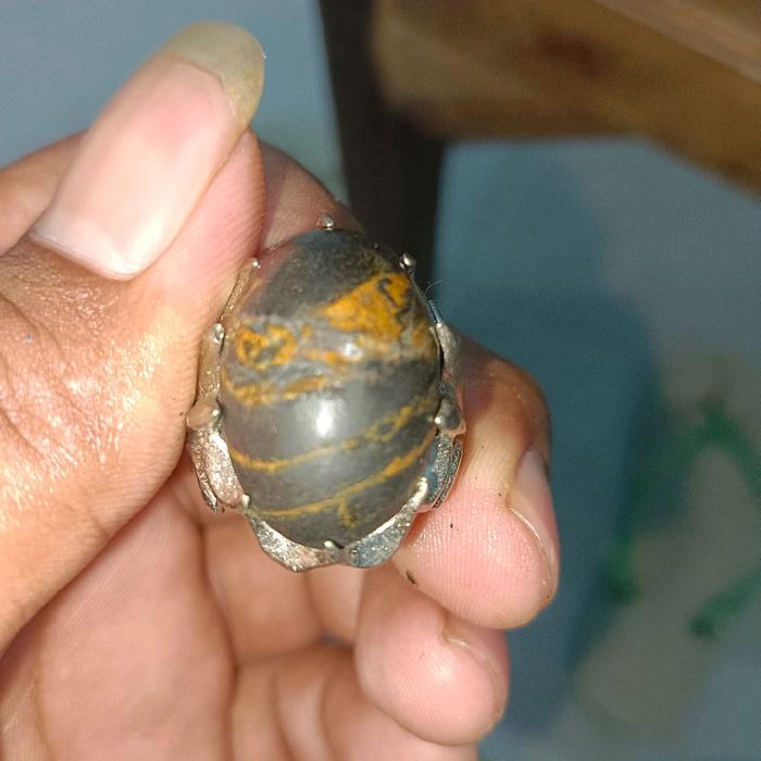 Batu Akik bungkem kelor serat emas