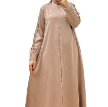Gamis Polos Elegan Mewah Bahan Bambu Silk dengan Desain Modern dan Nyaman untuk Dipakai hari raya at
