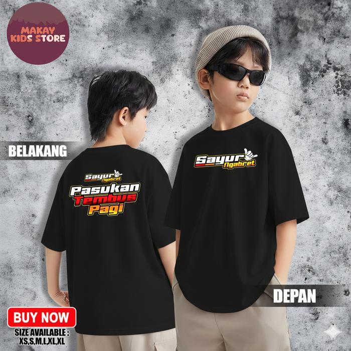 Kaos Anak Motif SAYUR NGABRET - Kaos Anak Keren Kekinian untuk usia 1-12 Tahun Laki-laki dan perempu