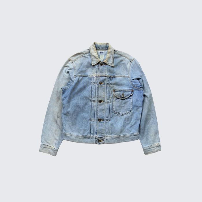 Faded Washed Blue Vintage Lee Cowboy 1990s Repro Type 1 Denim Jacket - Unisex - L