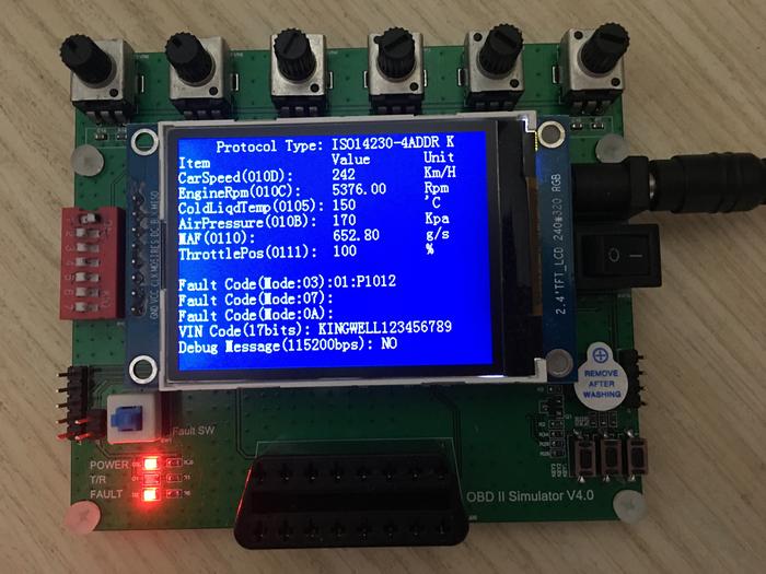On board OBD simulator / ECU simulator
