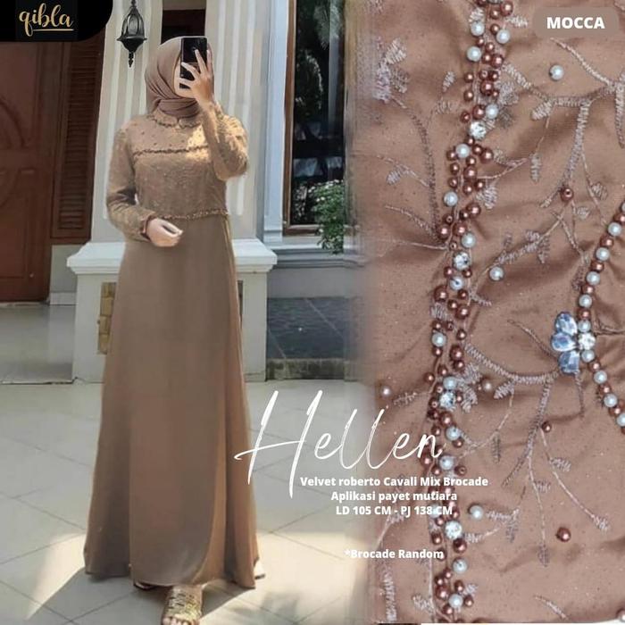 gamis terbaru dress kondangan dress maxmara gaun silk full payet outfit bridesmaid stella dress sati