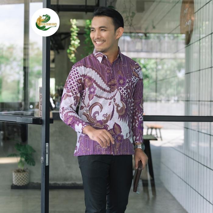 Kemeja Batik JOGLO UNGU Full Furing Bahan Katun Halus High Quality Batik Dewa Ruci Baju