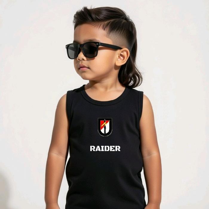 Singlet Anak TNI AD Jersey Dryfit 1-5 Tahun Kaos Tanpa Lengan Anak Laki-Laki Baju Anak Army Hitam Si