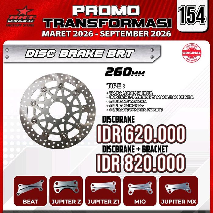 BRT Super Disc Brake 260mm, Piringan Cakram Universal untuk Yamaha & Honda, Discbrake dengan Bracket