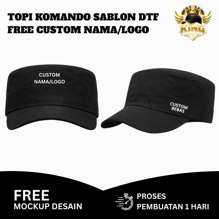 Topi Komando Free Custom Nama/Logo Bebas Topi Bisa Satuan PRIA&WANITA