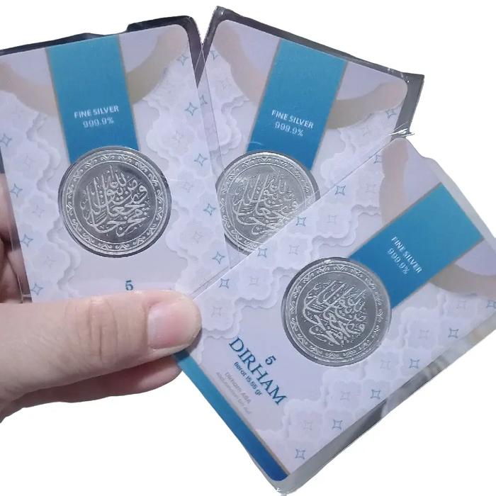 Perak Koin 5 Dirham Silverium minigold indonesia Fine silver