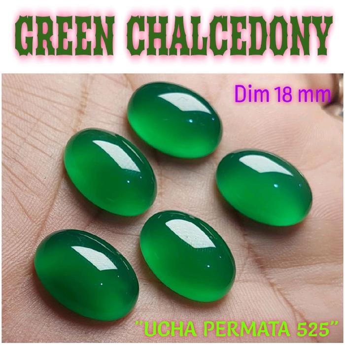 Batu hijau garut 18mm / green chalcedony afrika / batu Akik hijau garut asli natural