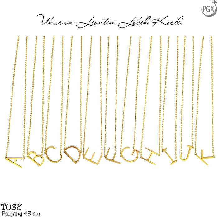 T31 - Kalung Titanium Wanita Huruf Anti Karat