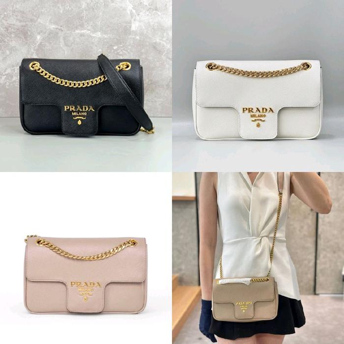 Prada Flap Saffiano Chain Shoulder Bag