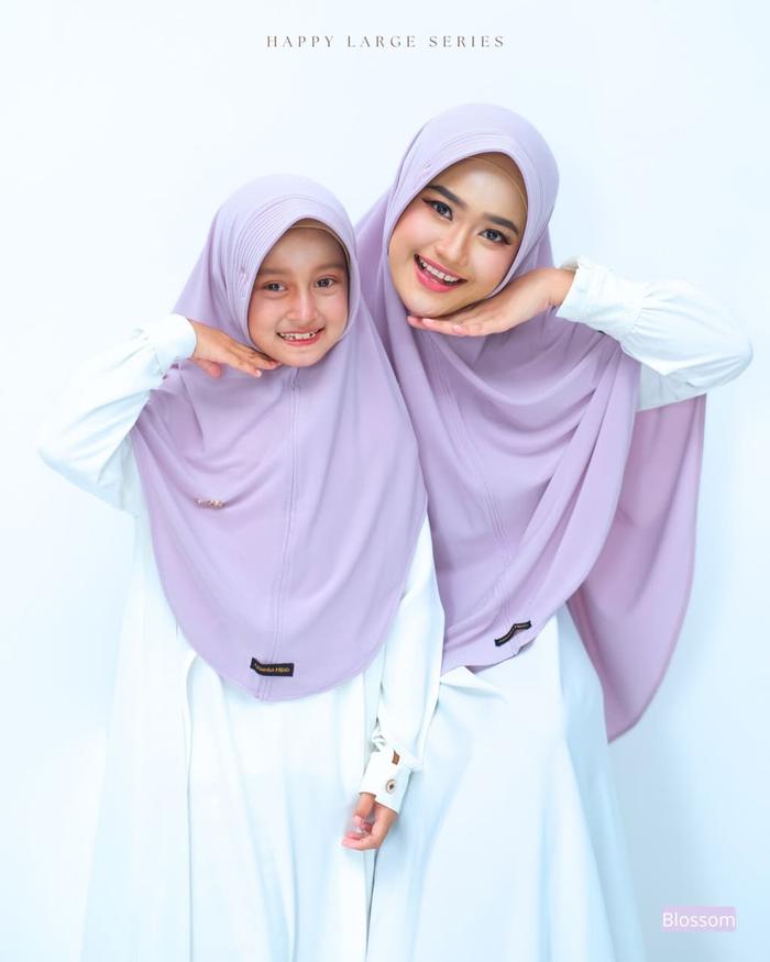Azamka - Bergo Happy Basic Large Series - Hijab Instan Oval Pad Couple Dewasa & Anak Wangi Parfume P