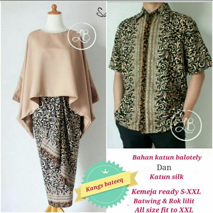 Terlaris- Couple Kebaya Batwing Rok Lilit Latifah Batik -Gratisongkir