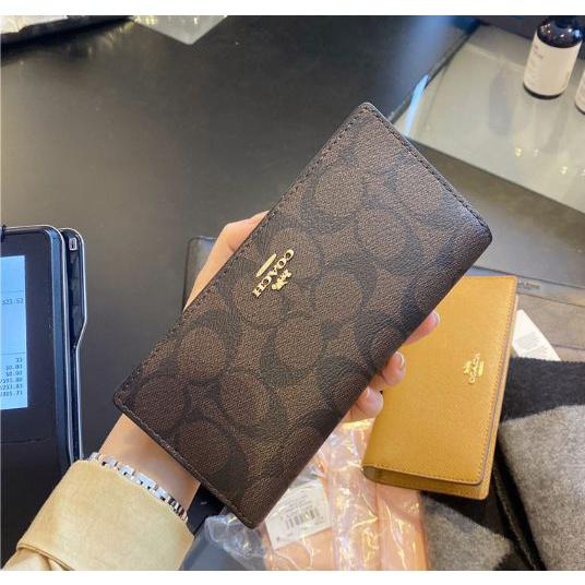 Baru Coach Bifold Wallet In Signature Canvas Coach Women Bags Coach Wallets Coach Bifold Wallets Dom