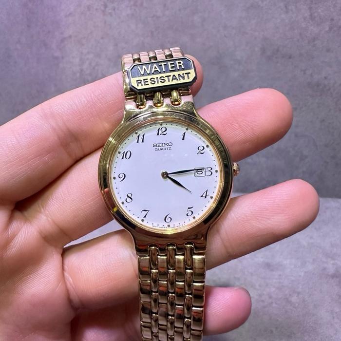 Jam tangan seiko vintage pria SGK356P original full gold classic tipis Watches