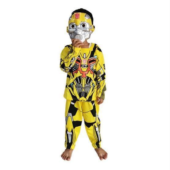 Baju Kostum Bumblebee Anak Laki Laki Gratis Topeng - B.BEE A&C, 2-3 tahun