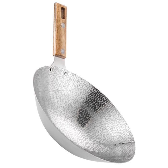 22CM Cooking Wok Frying Pan Stainless Steel Wok Traditional Wok with