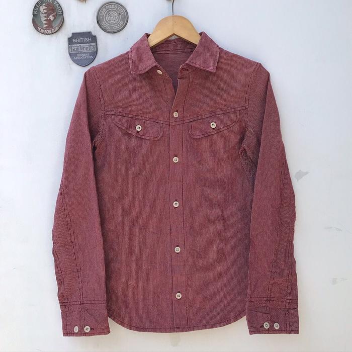Vintage Adam Et Rope Red Stripe Long sleeves Shirt  Made in japan heavy oz cotton good fabrics mater