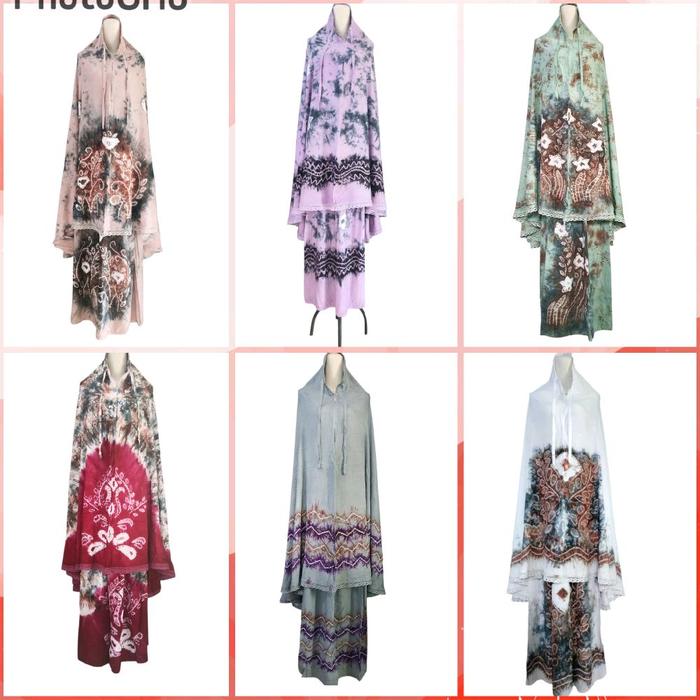 Mukena jumbo rayon  sasirangan Muslim Wanita