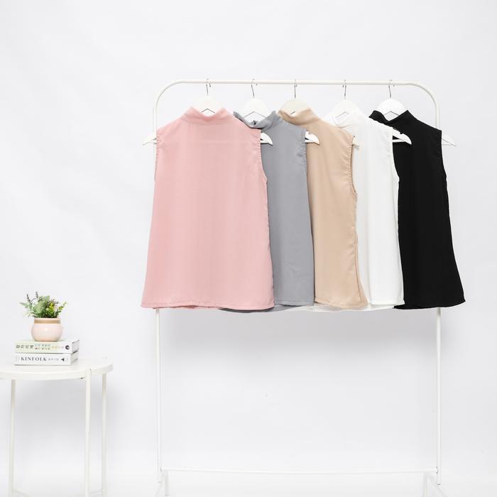 Bayka - Inner Tanpa Lengan Wanita Turtleneck Sleeveless Putih Iner Manset Leher Tinggi Dalaman Blaze