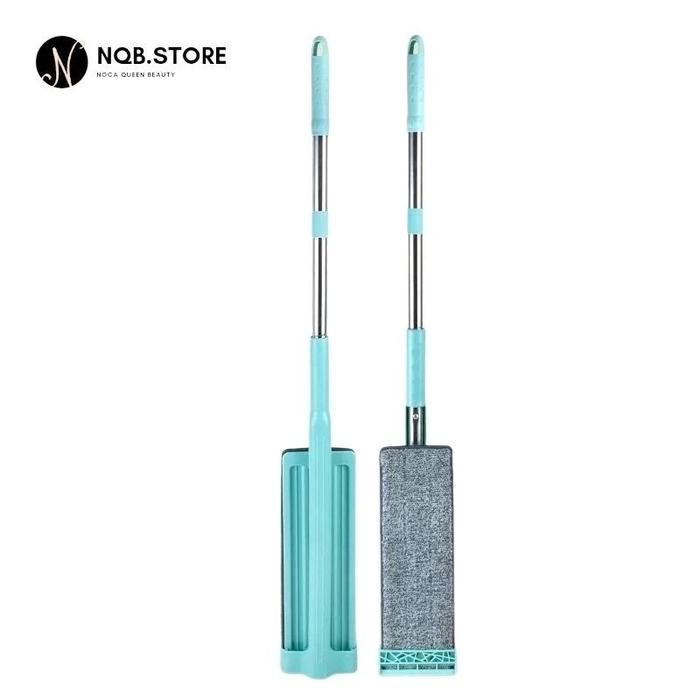 NQB - Alat Sapu Pel Lantai Tarik Dorong Ultra MOP GAGANG PANJANG Lipat Praktis Microfiber Kain Lap P