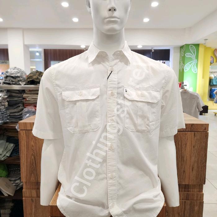 MGEE ORIGINAL kemeja pria lengan pendek putih TREVORCKPR0009