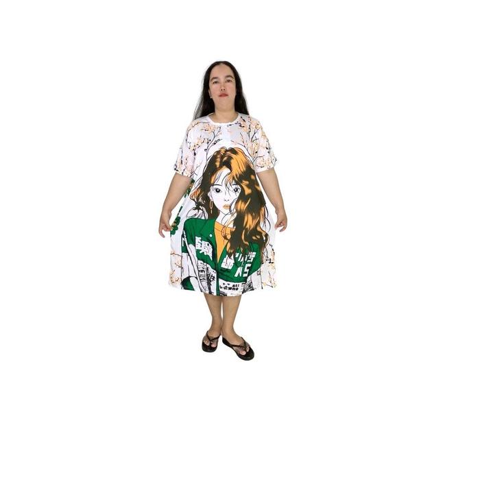 daster jumbo daster kaos LD 130 Nyaman Tebal 1 PCS Motif Pendek Panjang Bumil Fit Kain Dewasa Kerah 
