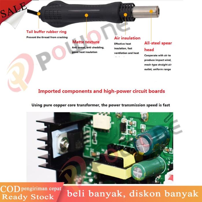Blower Digital Atpro 858D+ Digital Blower Hot Air Jinyan 858D Rework Station Solder Uap - Blower Jin
