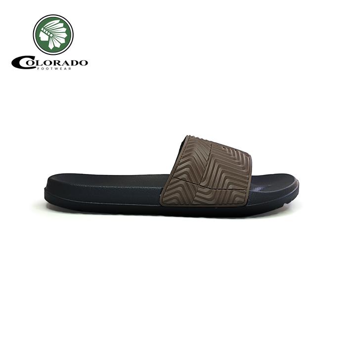 Sandal Selop Rubber Pria Barnett Colorado Jordan - Brown Karet Shoes Sendal