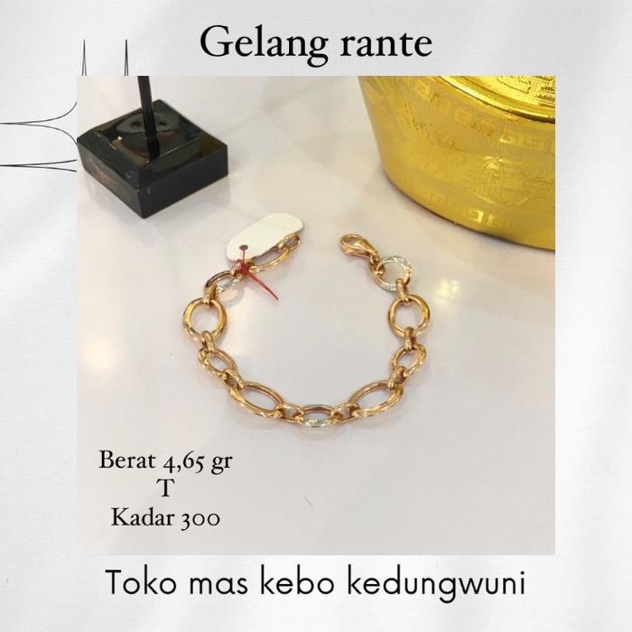 Gelang emas rantai oval  kadar 300