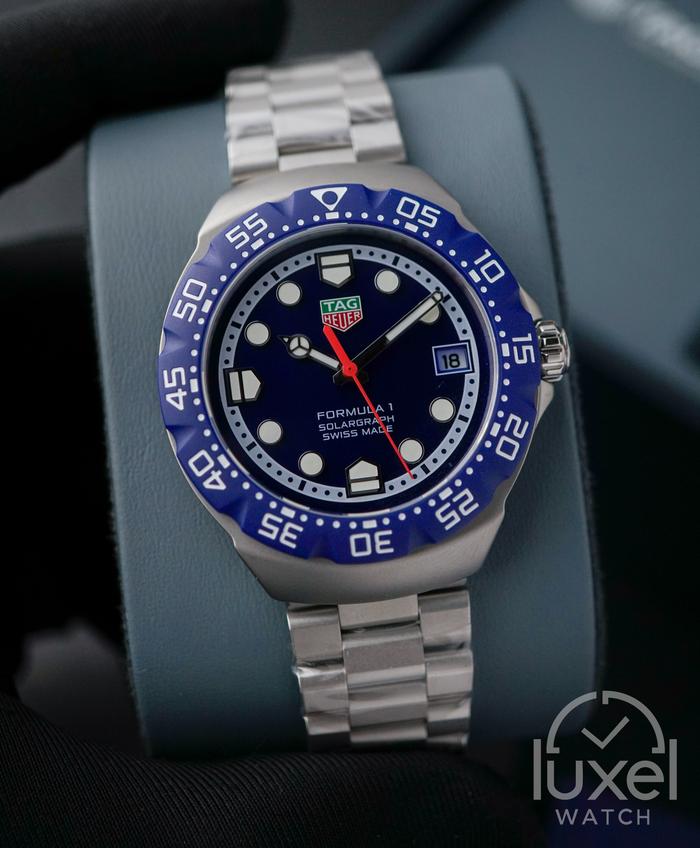 Jam Tangan Original Pria Tag Heuer Formula 1 Solargraph 38mm Steel Case Blue Opalin Dial WBY1112.BA0
