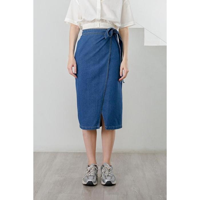 Kivee - Jovia Wrap Skirt Denim