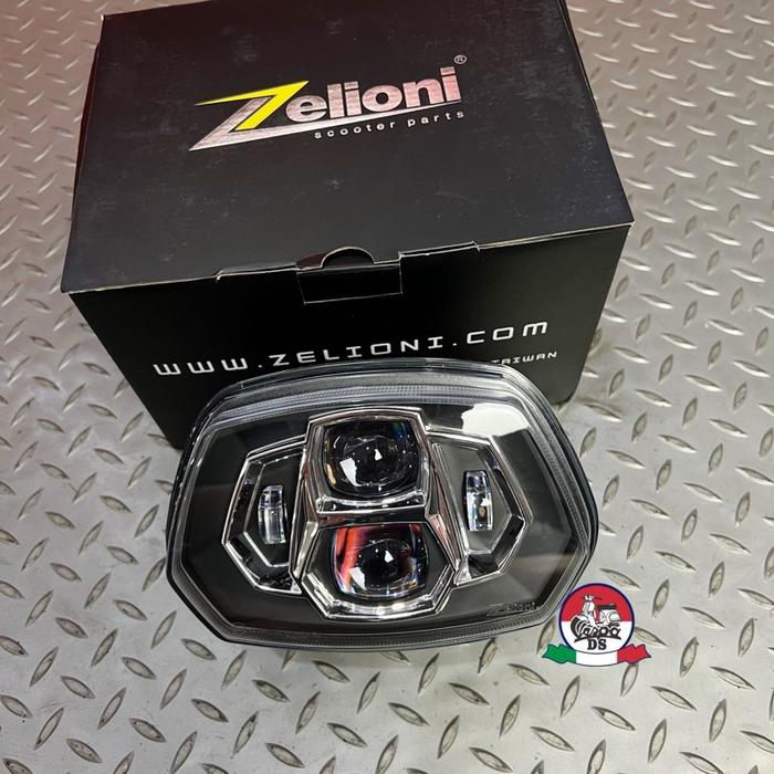 Headlamp LED Daymaker Zelioni Black List Chrome Vespa Sprint