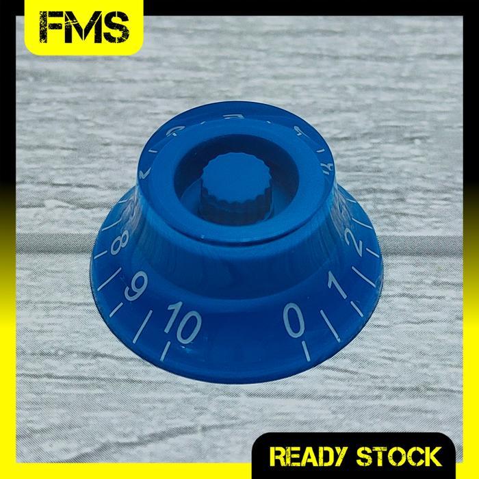 Knop Potensio Gitar Les Paul Top Hat Bell Speed Knob 04 Blue/White