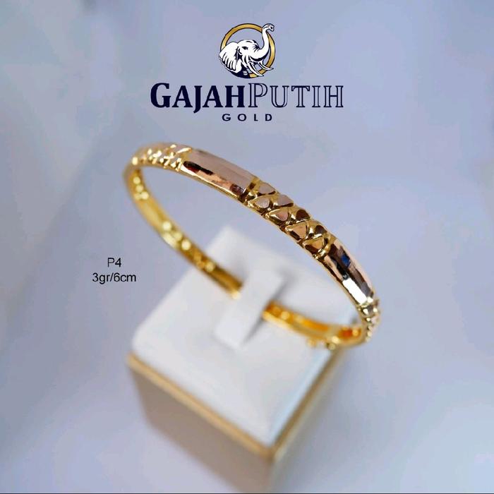 gelang 3gr model bangkok p4 emas asli kode033060