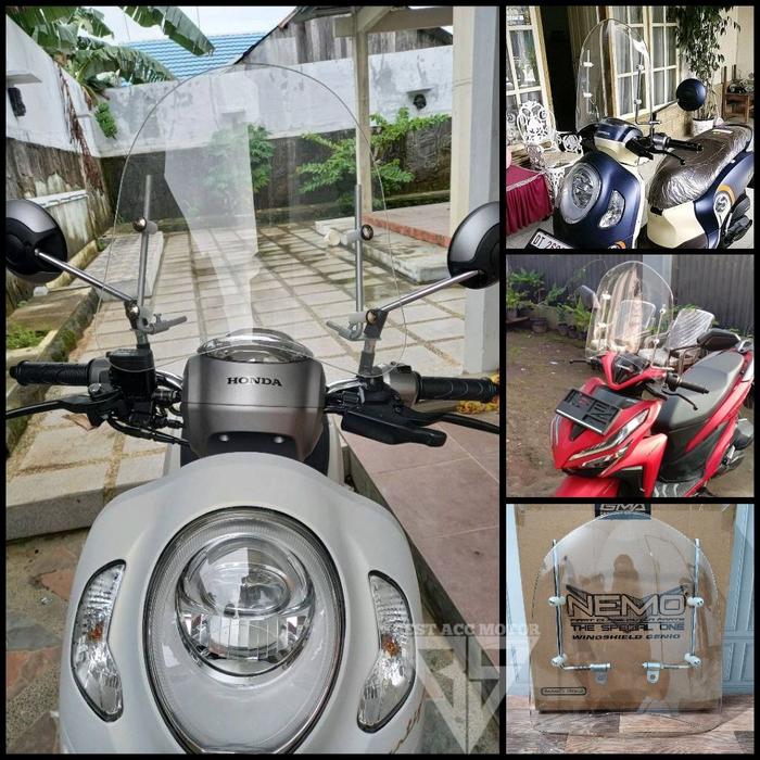 WINDSHIELD NEMO SCOOPY 110 125 150 160 BEAT FI ESP KAU NEW J GT Z SOUL FINO ASTREA SUPRA KACA DEPAN 