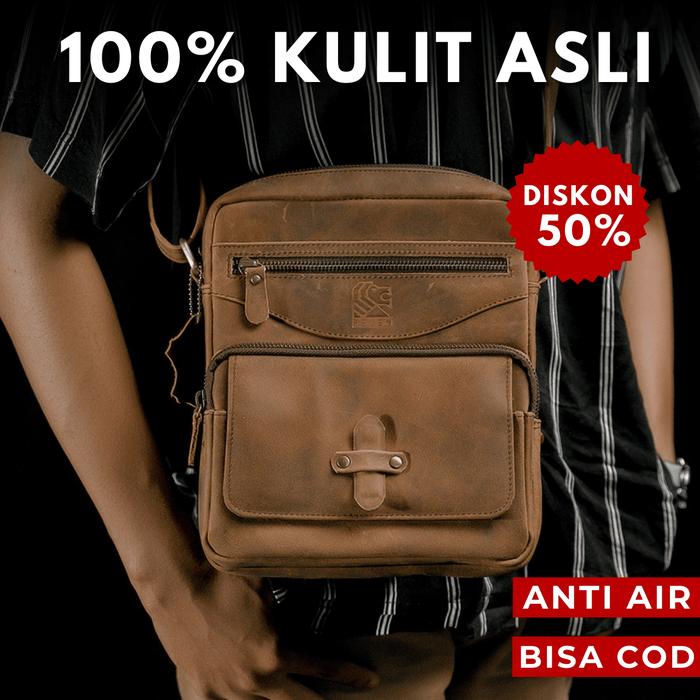 Win Leather - Rover Sling Bag Pria Tas Selempang Kulit Asli Tas Pria Laki Tas Kulit Original Crazy H
