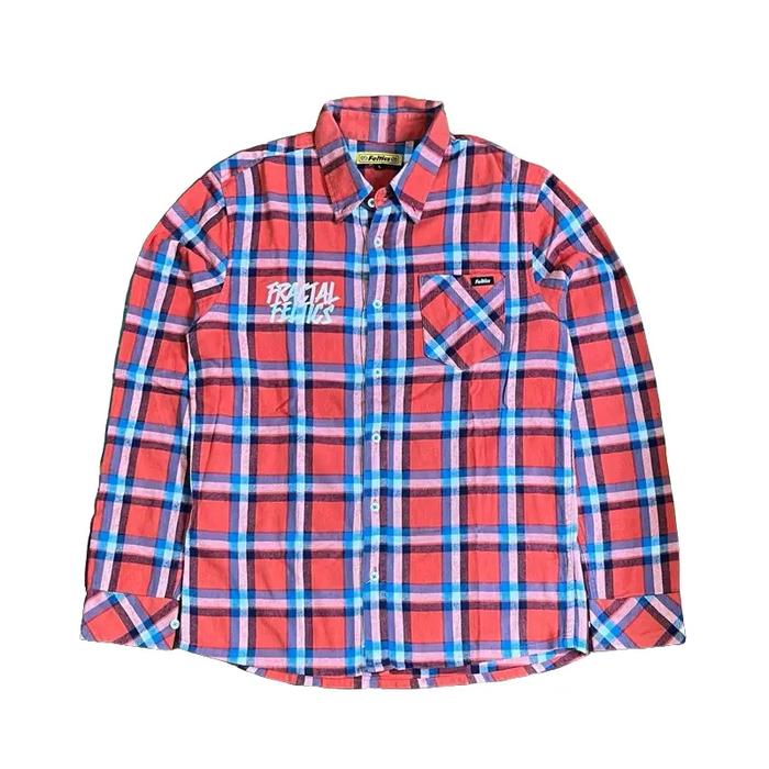 Kemeja Flannel Feltics Size L No Minus Pria Katun Baju