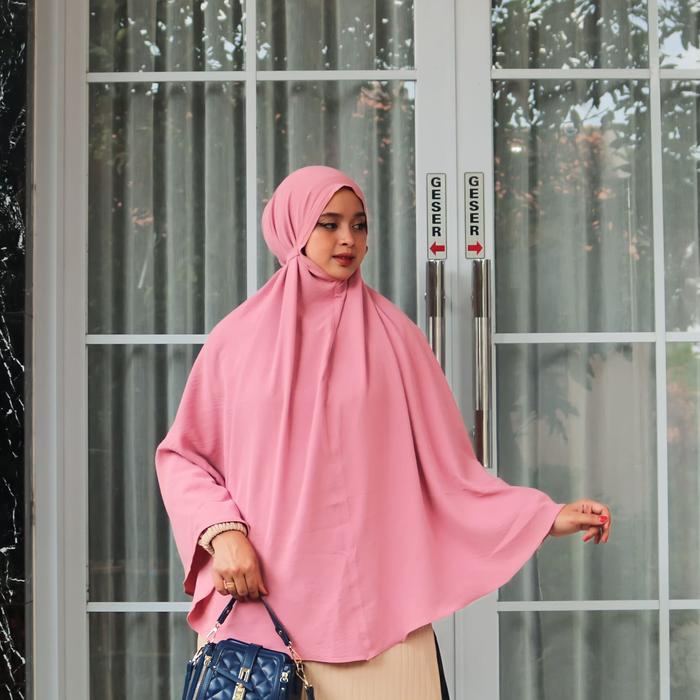 MUDAHHIJAB Hijab Bergo Non Pet Syiria Jumbo Model Tali Belakang Jilbab Khimar Super Jumbo Crinkle Ai