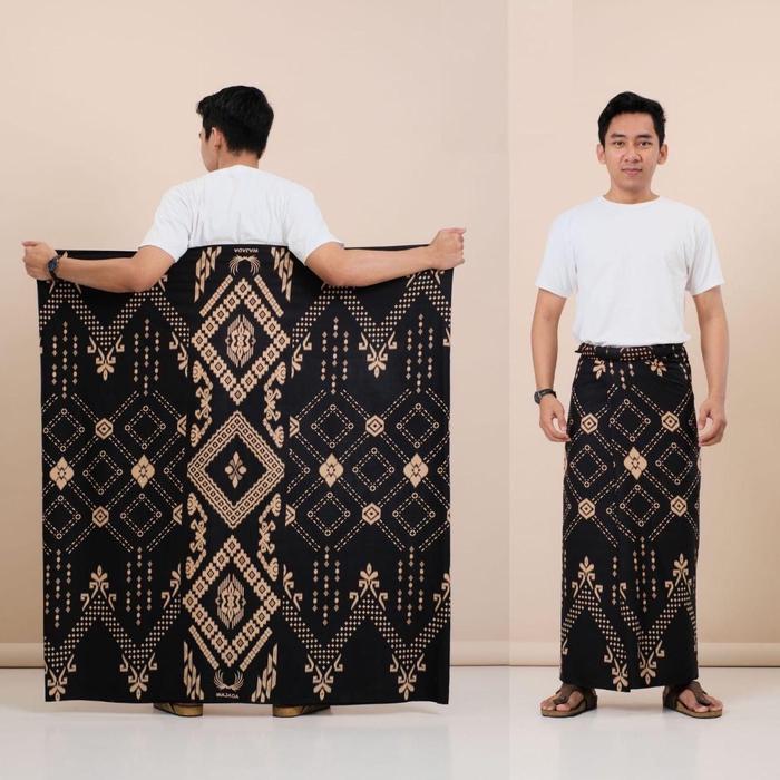 KRISNA JAYA - Sarung Batik Balimun Bahan RAYON SUPER Pria Dewasa Semua musim Gray