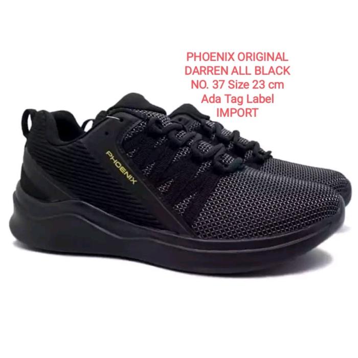SEPATU PHOENIX DARREN no.37 All Black Original Sport Stasion D120