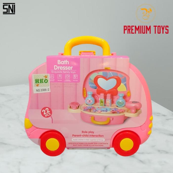Mainan Anak Perempuan Beauty Bath Dresser Koper Alat Make Up Play Set