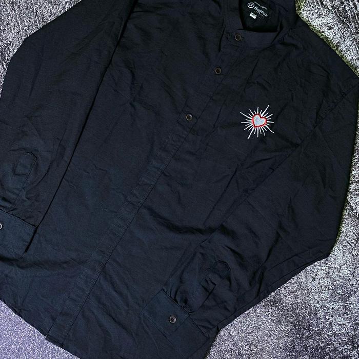 BAJU HEM KEMEJA PRIA PSHT SETIA HATI TERATE HITAM POLOS LENGAN PANJANG