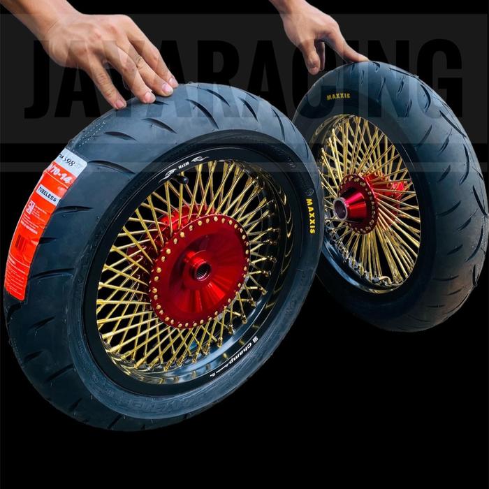 VELG SET CUSTOM RING 14 LEBAR 250 300 350 NMAX AEROX PCX ADV LEXI VARIO 160 BAN MAXXIS TUBBLES