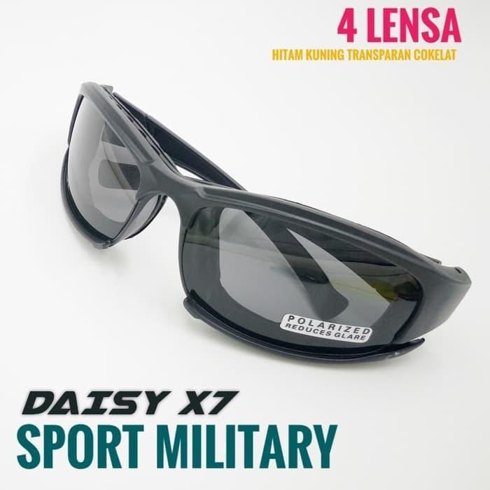 kacamata militer police / kacamata sport sepeda 4 lensa polarized