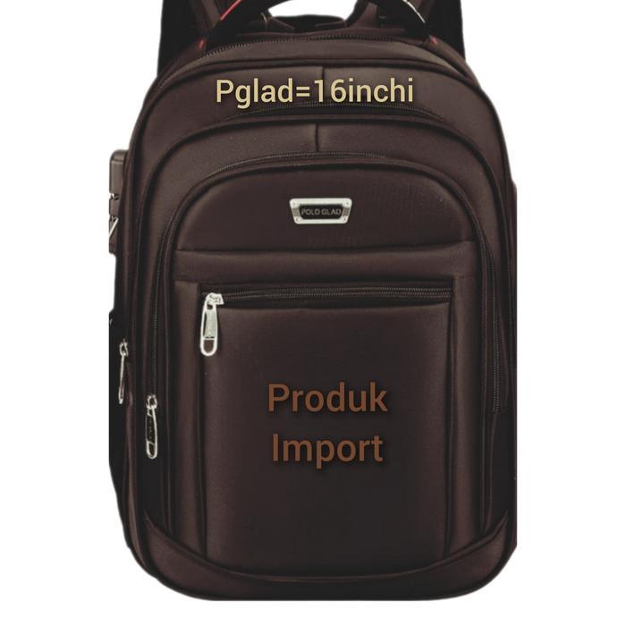 Polo Land Tas Ransel Import Original Berkualitas untuk Pria & Wanita Tipe 16inchi Hitam Coklat Biru 